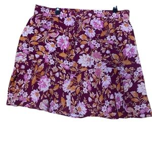 LOFT Purple Pink Skater Mini Skirt